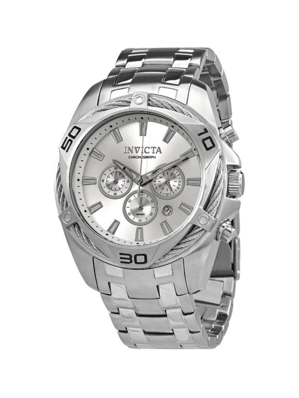 NWT Invicta Bolt Chronograph Quartz Silver Dial Men's Watch